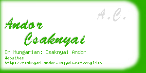 andor csaknyai business card